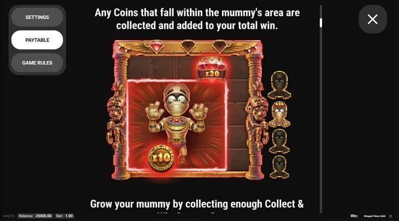 Wrappin' More Gold – logs ar spēles noteikumiem un informāciju